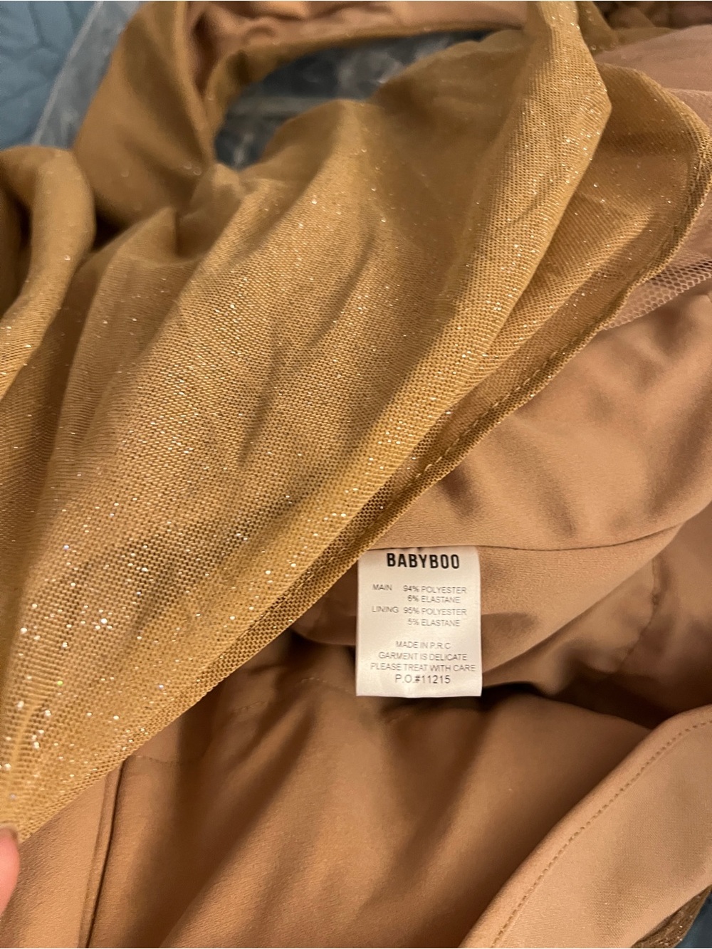 BABY BOO PIPPA MINI DRESS, L, GOLD SPARKLE - Picture 10 of 10